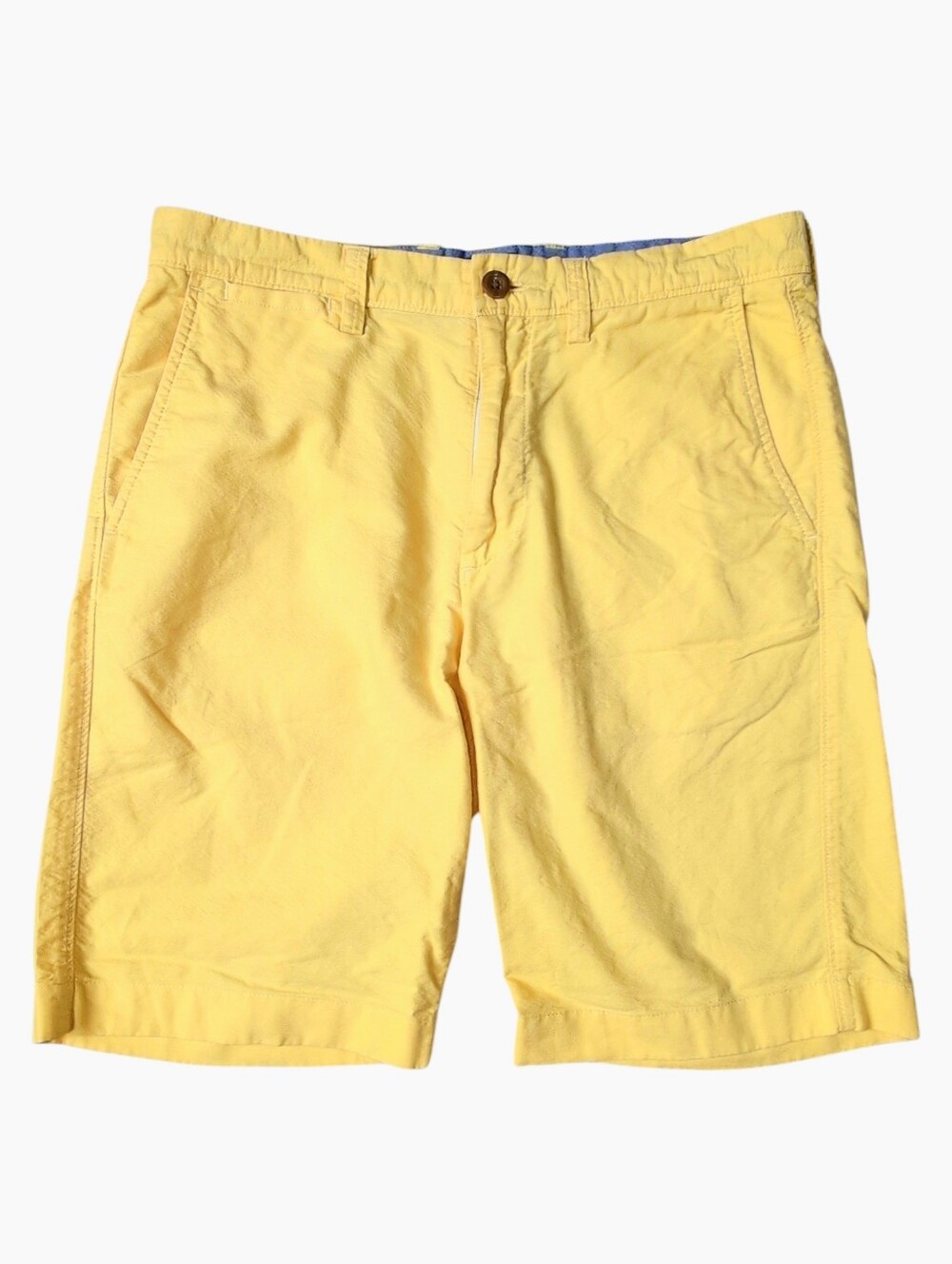 J.Crew Club Shorts Men's 31" Yellow Flat Front Chino Cotton Preppy 11" inseam